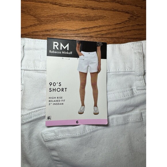 RM by Rebecca Minkoff Women's High Rise 90's Short Relaxed Fit White Size 6 - Picture 3 of 4